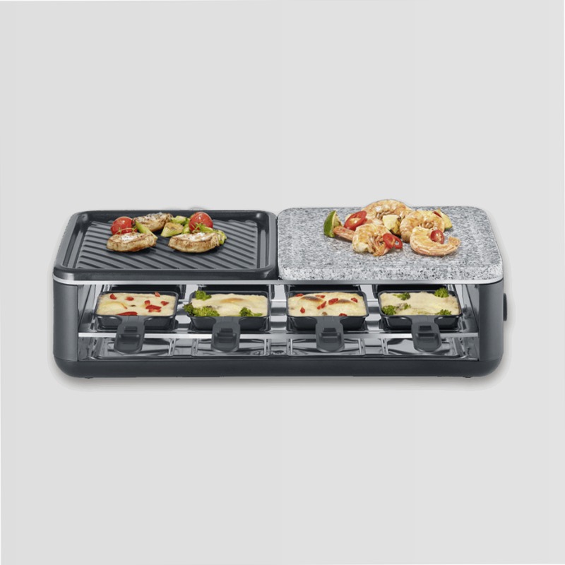 Black Line Lite Raclette-Grill mit Naturstein und Grillfläche - Severin Nero