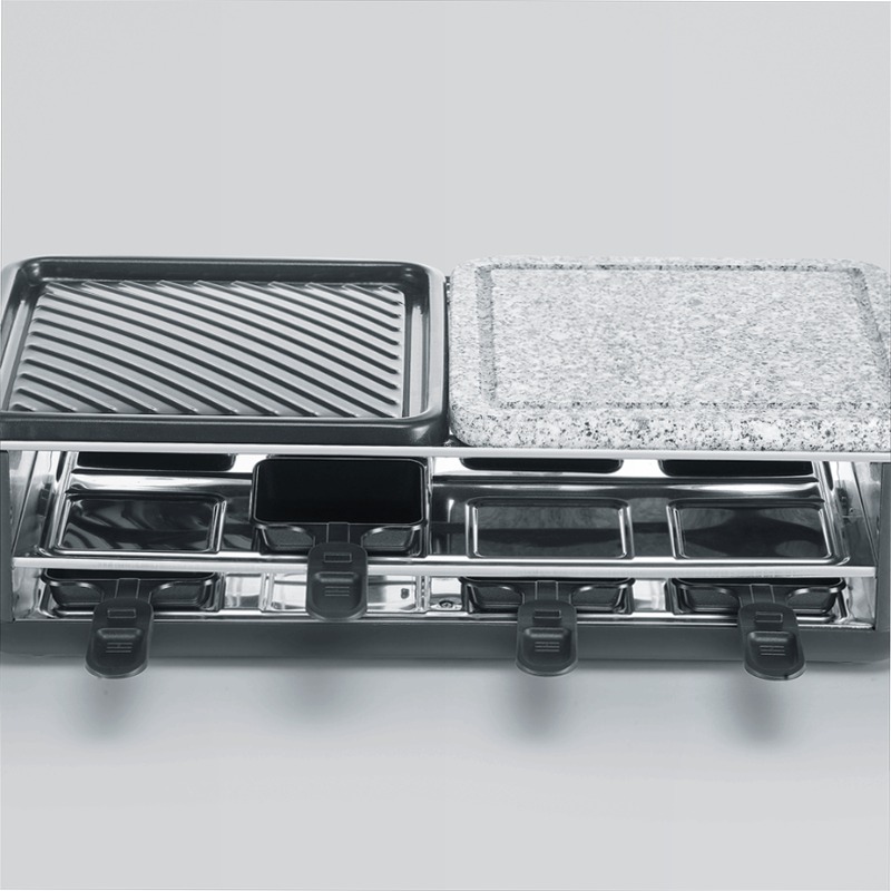 Black Line Lite Raclette-Grill mit Naturstein und Grillfläche - Severin Nero