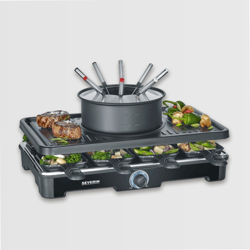 Raclette-Fondue Kombination - Severin Nero