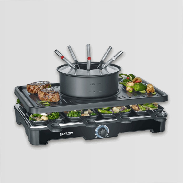 Raclette-Fondue Kombination - Severin Nero