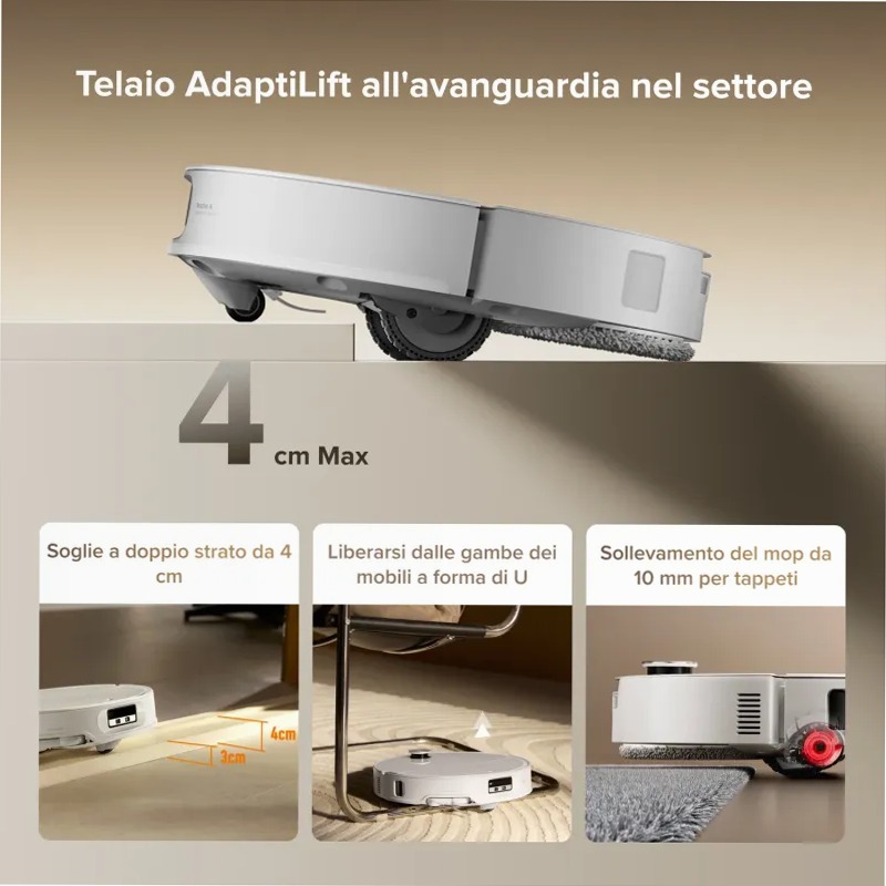 Roborock Qrevo CurvX: Aspirapolvere Sottile per Pulizie Profonde 22w