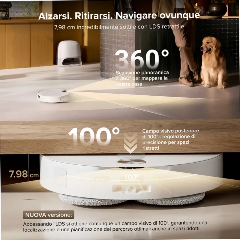 Roborock Qrevo CurvX: Aspirapolvere Sottile per Pulizie Profonde 22w