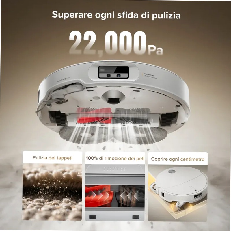 Roborock Qrevo CurvX: Aspirapolvere Sottile per Pulizie Profonde 22w