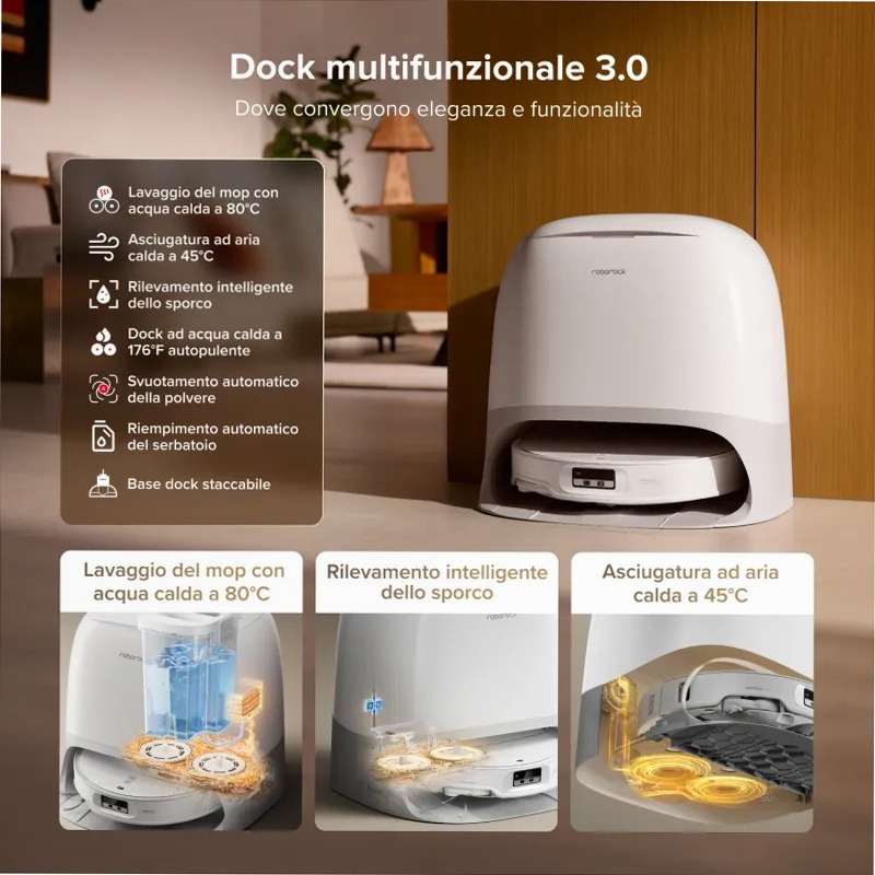 Roborock Qrevo CurvX: Aspirapolvere Sottile per Pulizie Profonde 22w