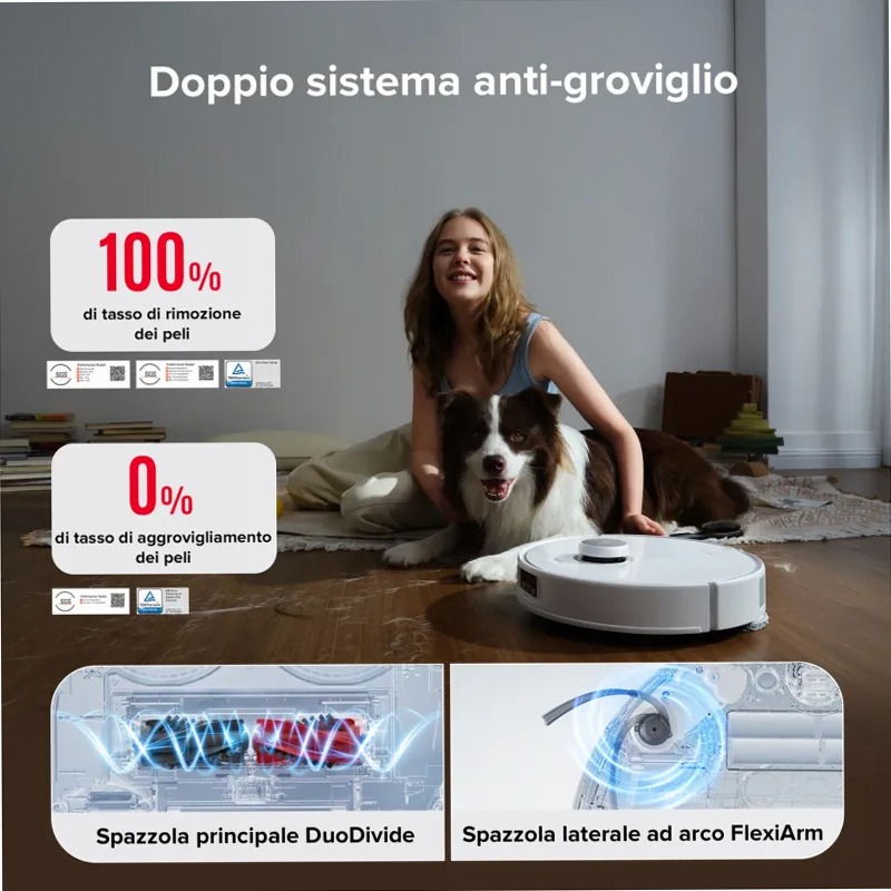 Roborock Qrevo Curv: Pulizia senza grovigli e eleganza 18.5w