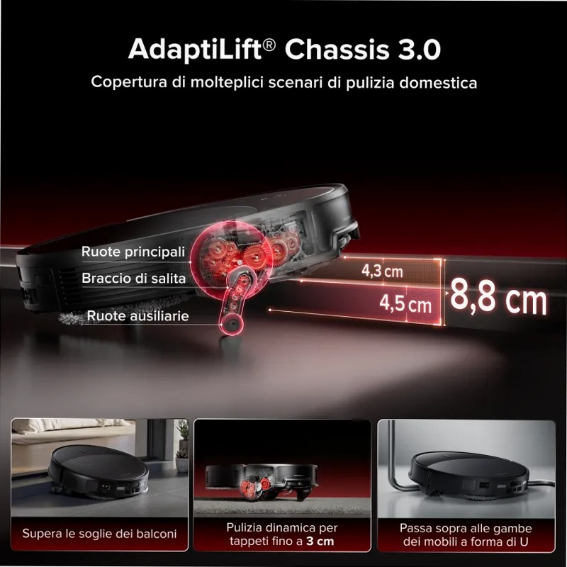 Roborock Saros 20: Aspirapolvere avanzato con AdaptiLift™ Chassis 3.0 36w