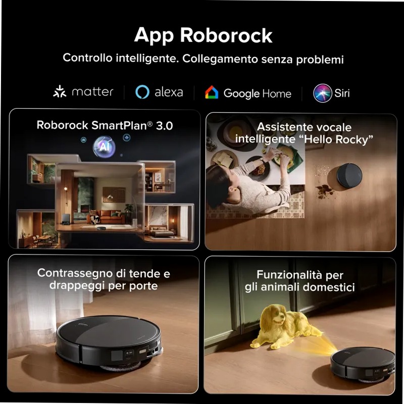 Roborock Saros 20: Aspirapolvere avanzato con AdaptiLift™ Chassis 3.0 36w