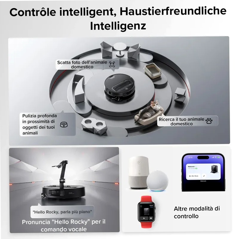 Roborock Saros Z70 - Aspirapolvere robotico con braccio meccanico OmniGrip™ 22w
