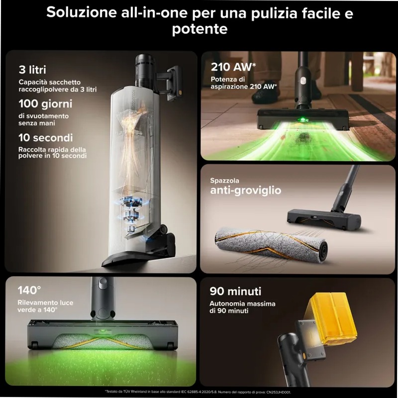 Roborock H60 Hub Ultra Aspirapolvere A Bianco 210w