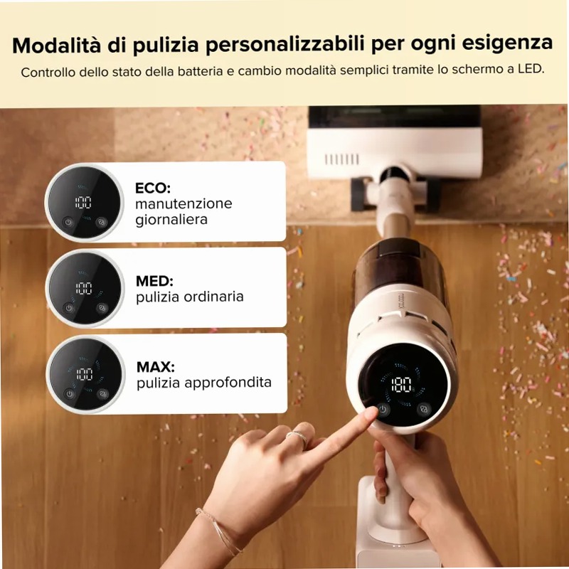 Roborock H60 Hub: Pulizia senza sforzo e igienica 0.5lt A Beige