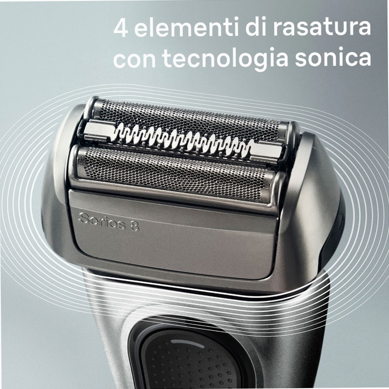 Braun Kit: Rasoio elettrico Series 8, stazione SmartCare 5in1 + crema King C. Gillette per idratare la pelle del viso e ammorbidire la barba