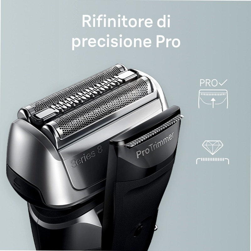 Braun Kit: Rasoio elettrico Series 8, stazione SmartCare 5in1 + crema King C. Gillette per idratare la pelle del viso e ammorbidire la barba