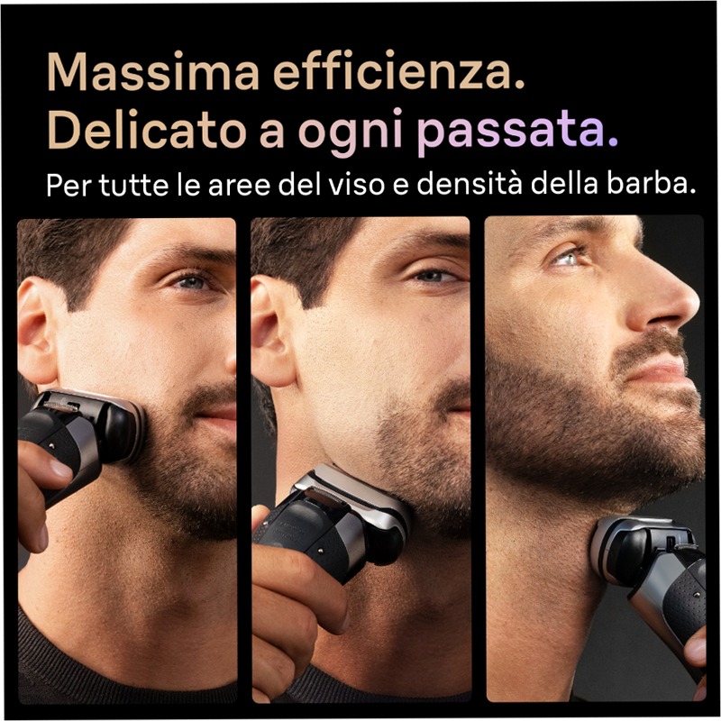 Braun Kit: Rasoio elettrico Series 9 PRO+, base di ricarica e testina di ricambio 96M + mini balsamo barba King C. Gillette per ammorbidire i peli della barba con un tocco di burro di karité e cacao
