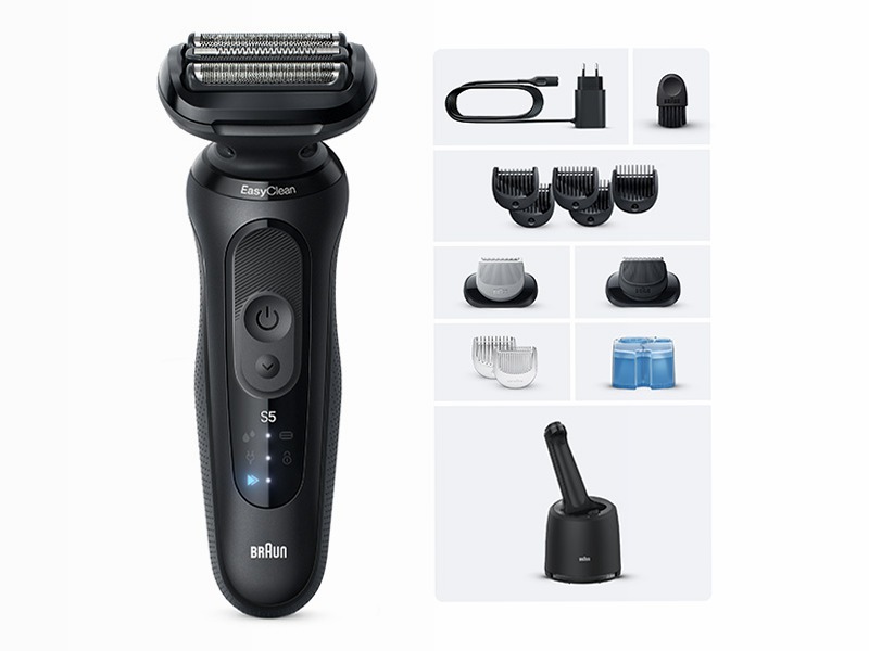 Rasoio Elettrico Braun Series 5 52-N7650cce con stazione SmartCare, con 2 accessori, nero.