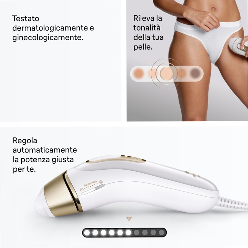 Braun Kit: Luce Pulsata e Accessori per Pelli Sensibili Sì