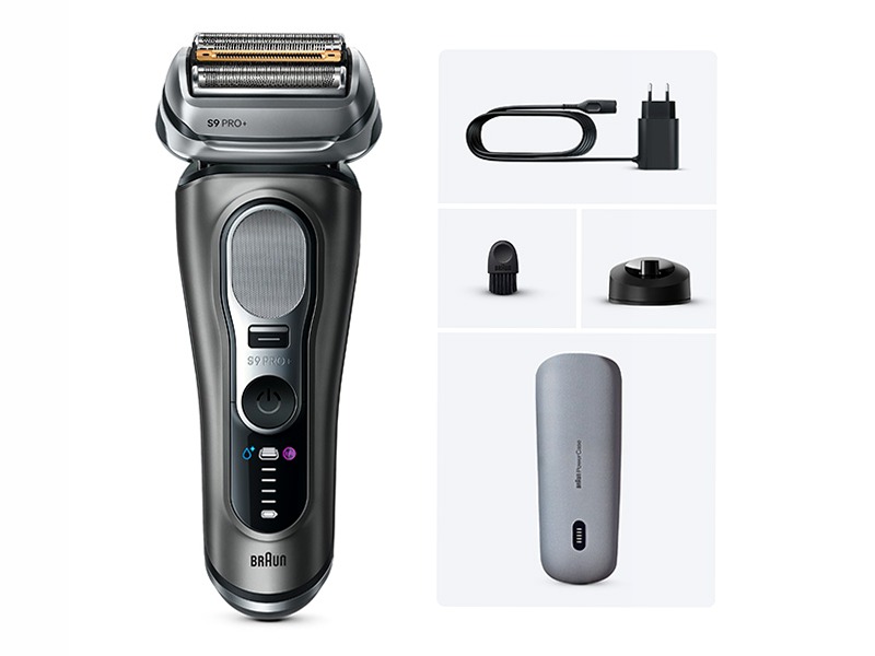Braun rasoio elettrico Series 9 Pro+ 9625s con tecnologia Pro SensoAdapt, PowerCase, base di ricarica, grafite.