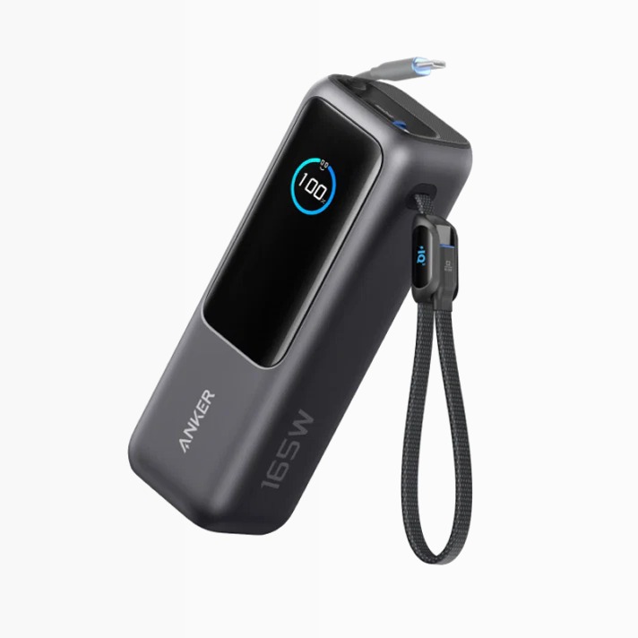 Anker Laptop Power Bank (25K, 165W, cavi integrati e retrattili)+Caricabatterie Anker per laptop (140 W, 4 porte, PD 3.1) con cavo USB-C