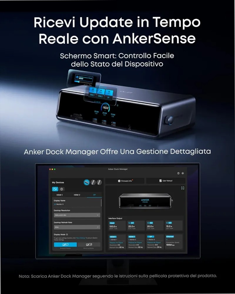 Anker Prime Docking Station(14-in-1, Tre schermi, Link Display)