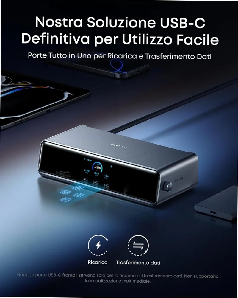 Anker Prime Docking Station(14-in-1, Tre schermi, Link Display)