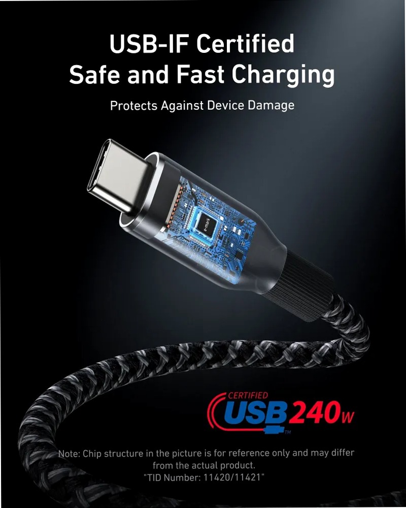 Cavo Anker Prime da USB-C a USB-C (240 W, intrecciato riciclato)