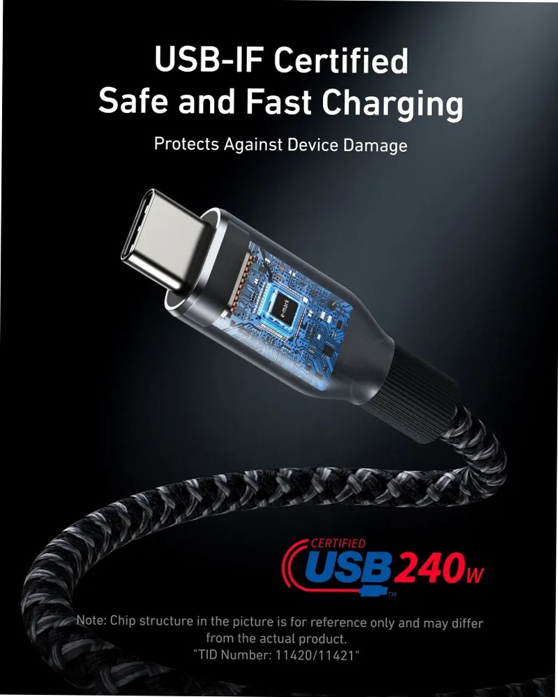 Cavo Anker Prime da USB-C a USB-C (240 W, intrecciato riciclato)