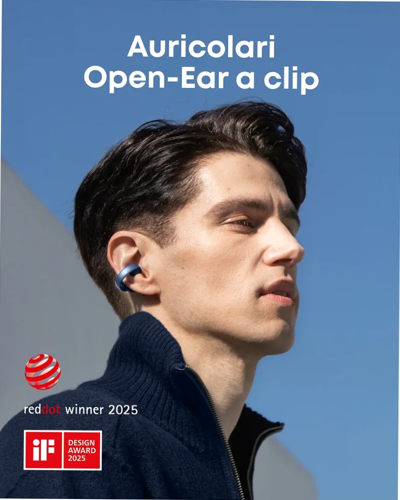 soundcore AeroClip |Auricolari open‑ear clip‑on con comfort adattivo