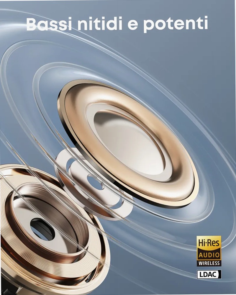 soundcore AeroClip |Auricolari open‑ear clip‑on con comfort adattivo