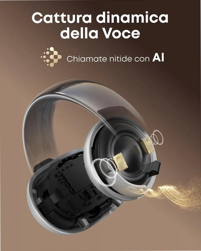 soundcore AeroClip |Auricolari open‑ear clip‑on con comfort adattivo