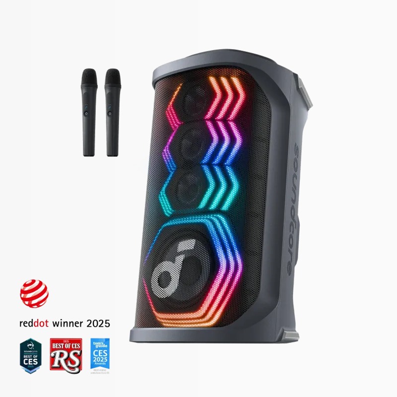 soundcoreRave 3S | Altoparlante per karaoke con intelligenza artificiale e suono da 200 W