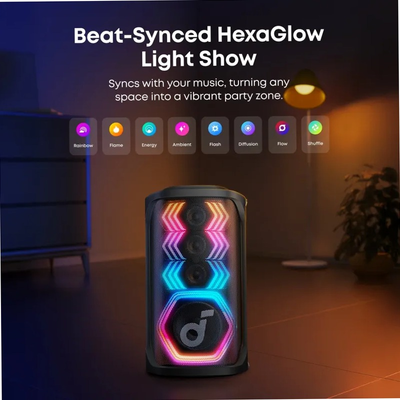 soundcoreRave 3S | Altoparlante per karaoke con intelligenza artificiale e suono da 200 W