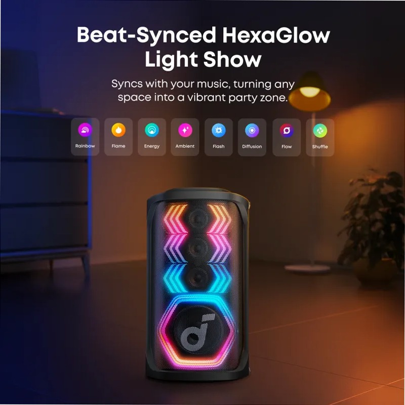 soundcoreRave 3S | Altoparlante per karaoke con intelligenza artificiale e suono da 200 W