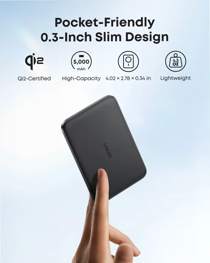 Anker Nano Power Bank (5.000mAh, MagGo, Sottile)