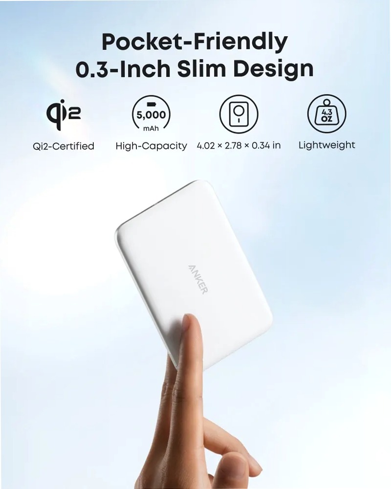 Anker Nano Power Bank (5.000mAh, MagGo, Sottile)