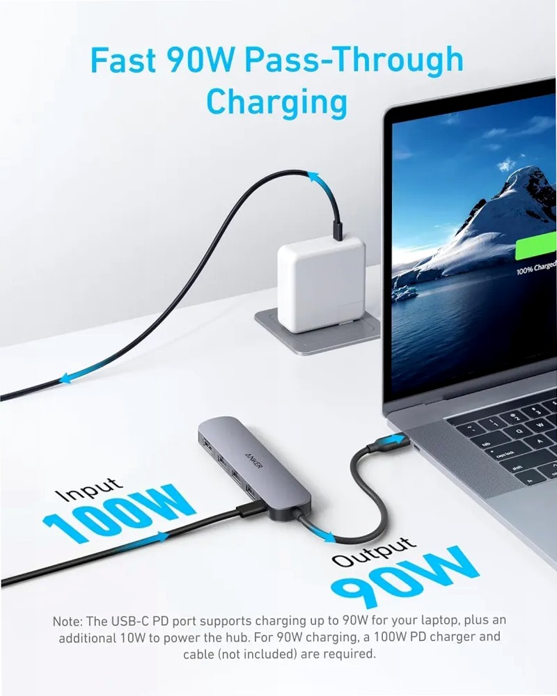 Hub USB-C Anker (5 in 1, HDMI 4K)