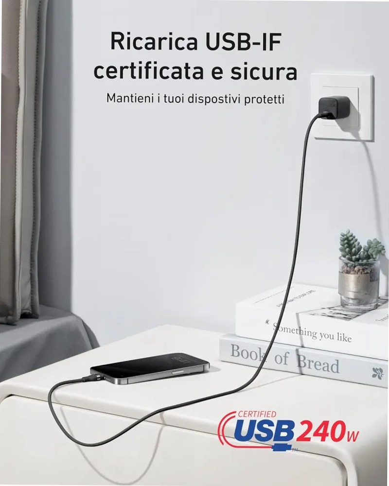 Cavo Anker da USB-C a USB-C (240 W, intrecciato riciclato)