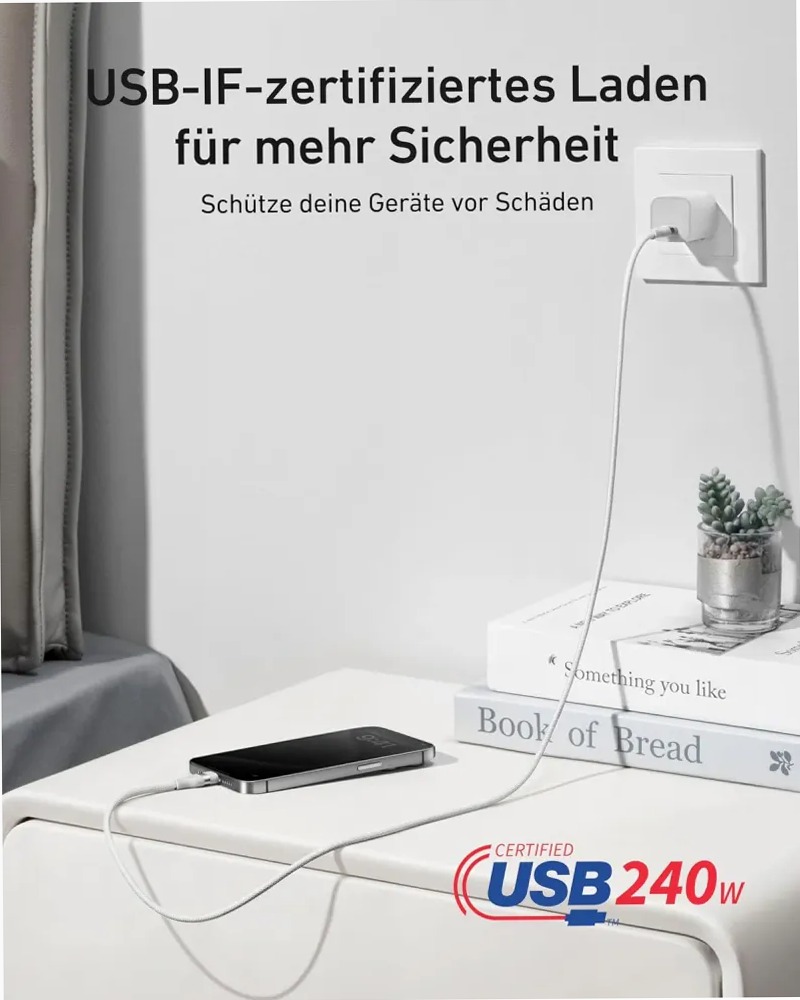 Cavo Anker da USB-C a USB-C (240 W, intrecciato riciclato)