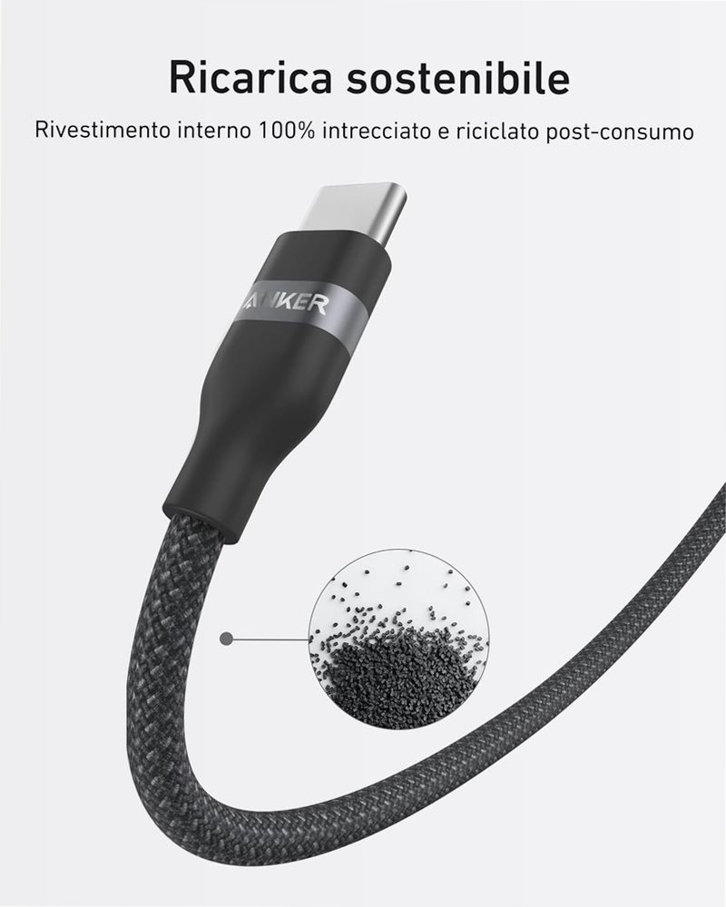 Cavo Anker da USB-C a USB-C (240 W, intrecciato riciclato)
