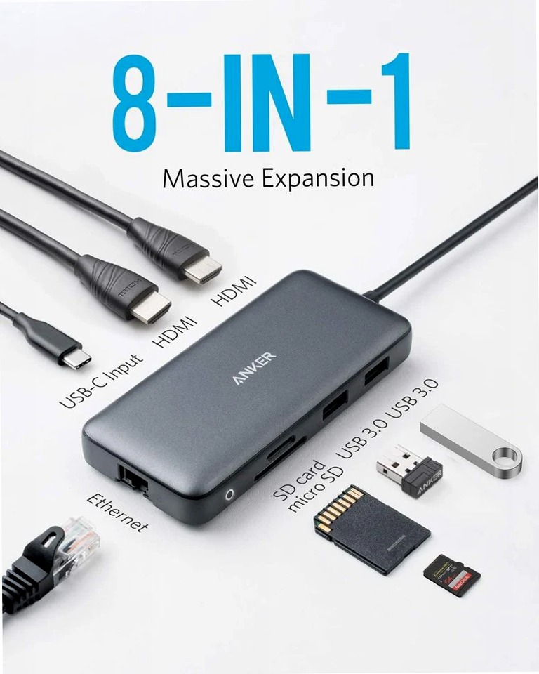 Hub USB-C Anker 553 (8 in 1)