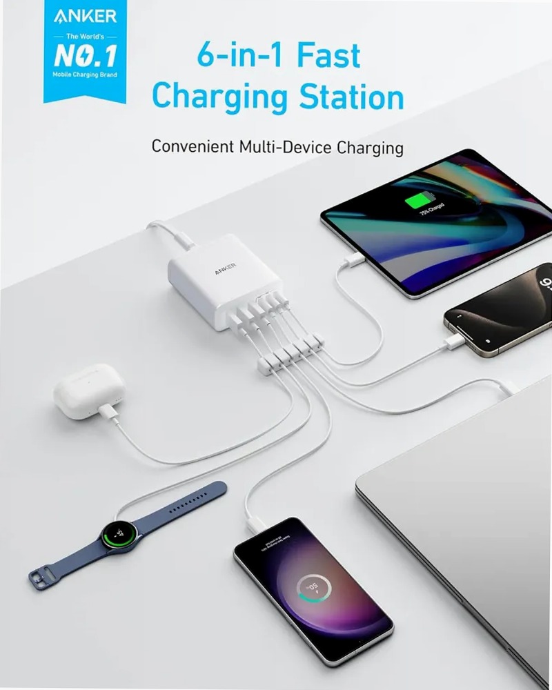 Anker Caricatore (112 W, 6 porte, GaN)