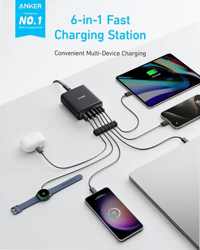 Anker Caricatore (112 W, 6 porte, GaN)