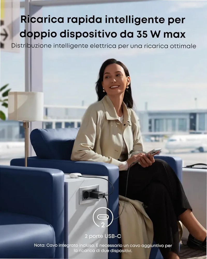 Anker Nano Caricatore (35 W, con cavo USBC retrattile integrato)