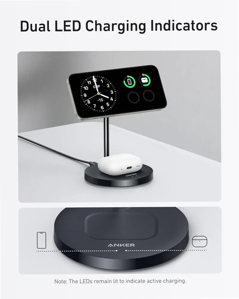 Caricabatterie wireless Anker MagGo (supporto 2 in 1)