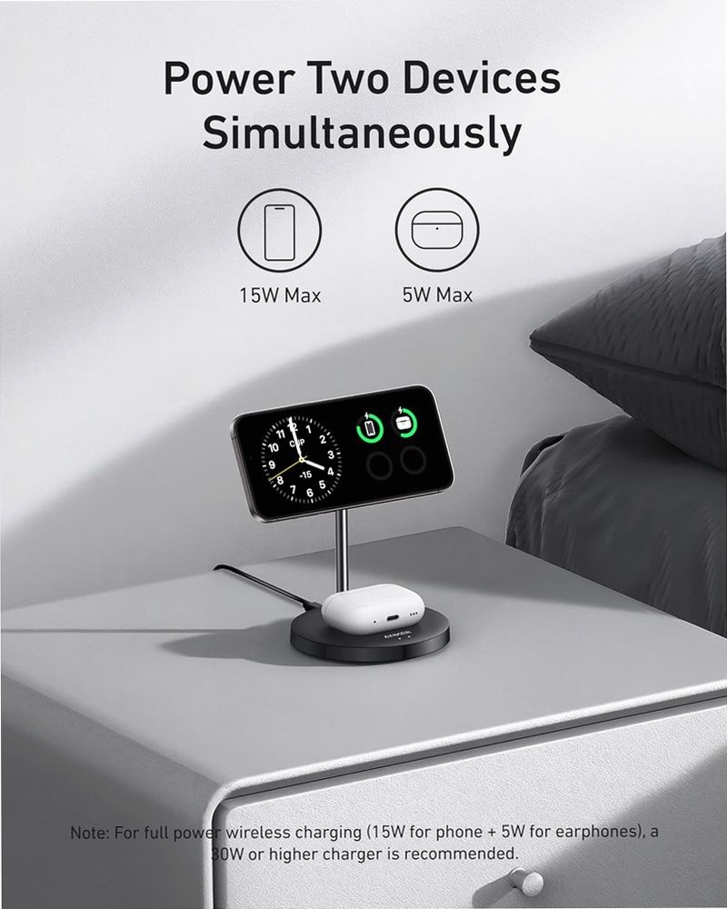 Caricabatterie wireless Anker MagGo (supporto 2 in 1)
