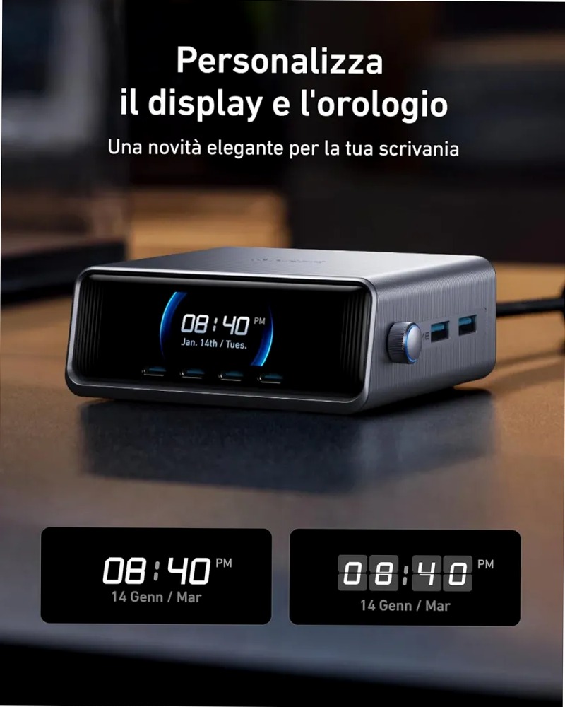 Caricabatterie Anker Prime (250 W, 6 porte, GaNPrime)