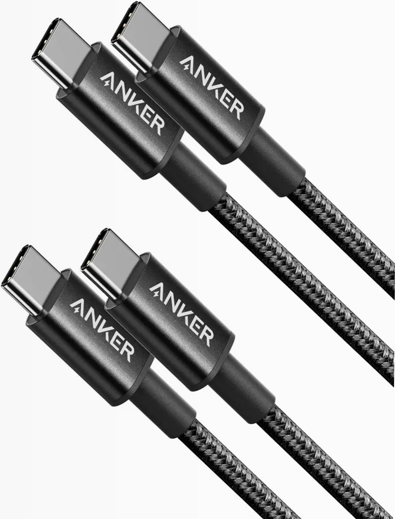 Confezione da 2 cavi Anker da USB-C a USB-C in nylon (1,8 m)