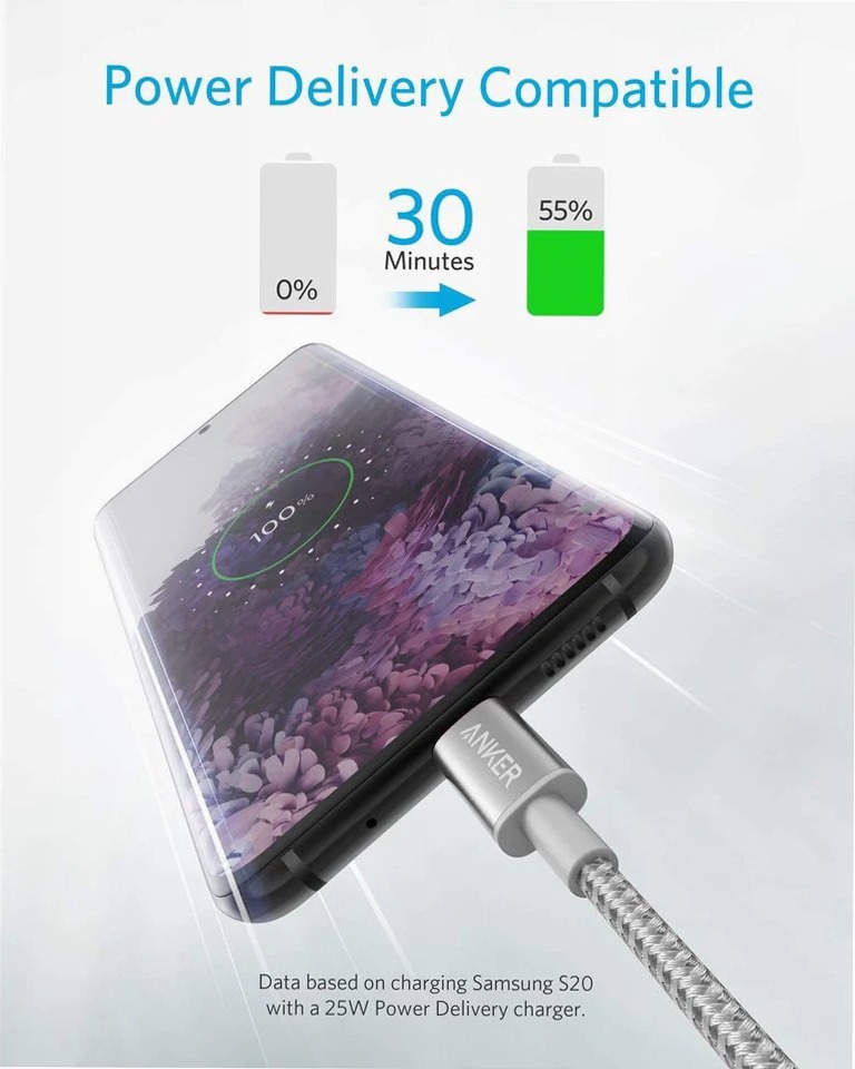 Confezione da 2 cavi Anker da USB-C a USB-C in nylon (1,8 m)