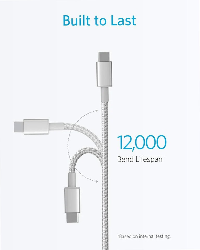Confezione da 2 cavi Anker da USB-C a USB-C in nylon (1,8 m)