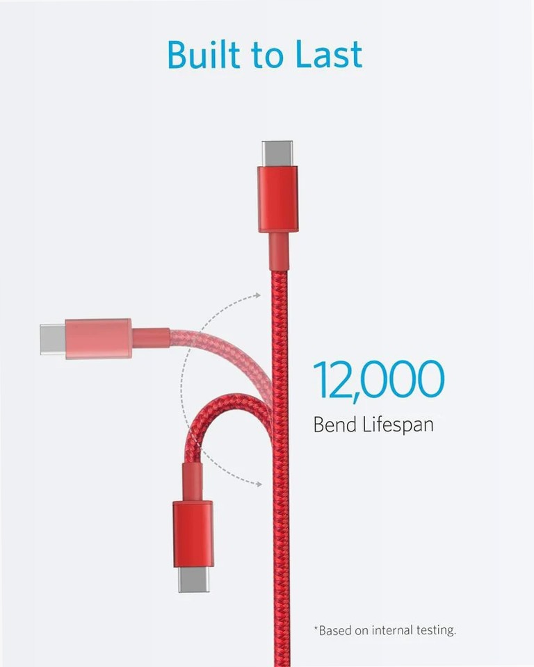 Confezione da 2 cavi Anker da USB-C a USB-C in nylon (1,8 m)