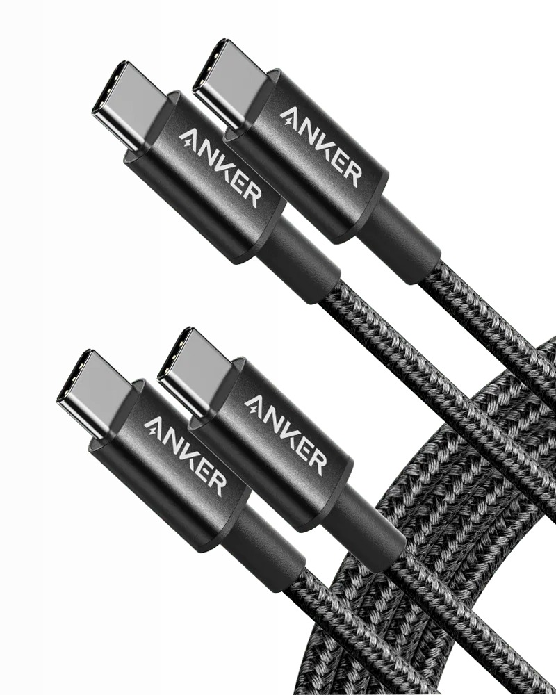 Confezione da 2 cavi Anker da USB-C a USB-C in nylon (1,8 m)