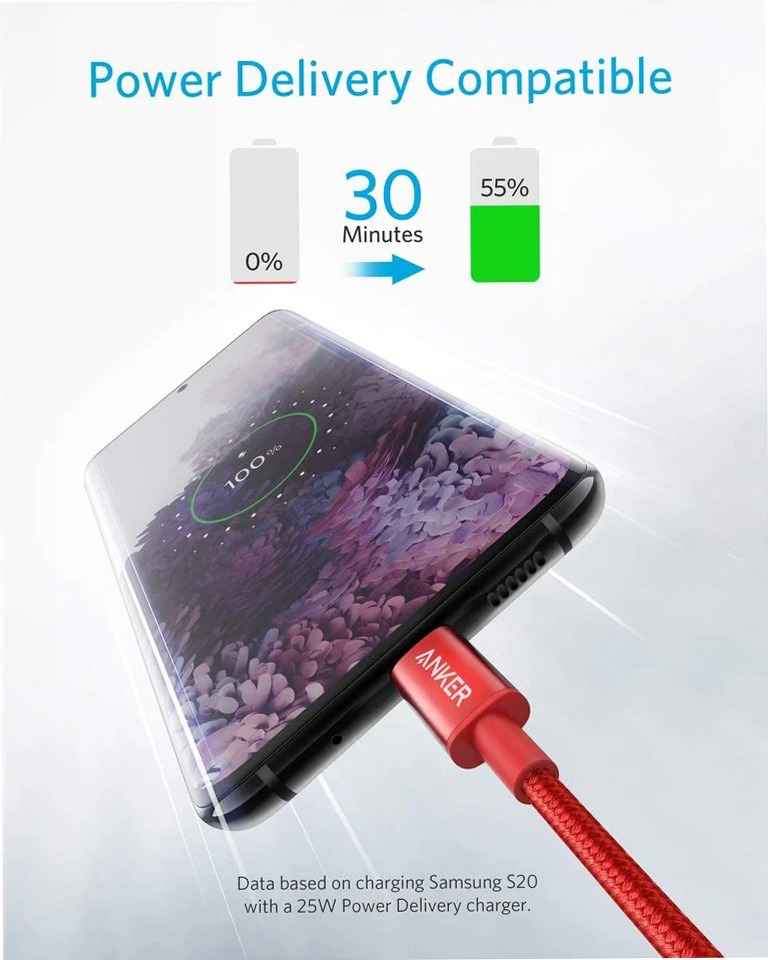 Confezione da 2 cavi Anker da USB-C a USB-C in nylon (1,8 m)